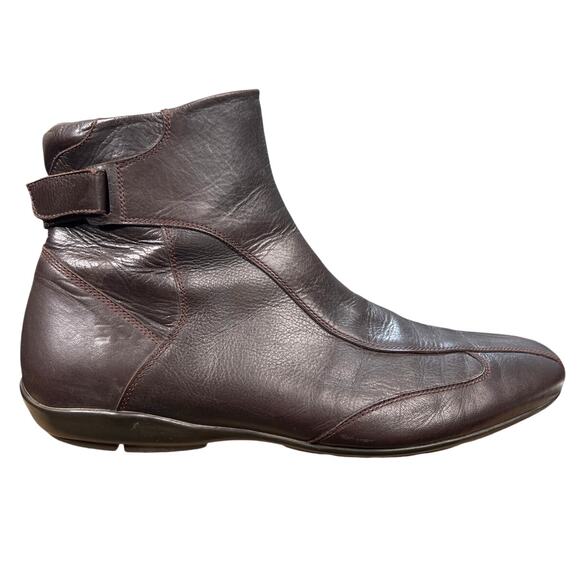 Bacco Bucci Llorente Brown Leather Side Strap Ankle Boots Size 43 US 10 main image 7